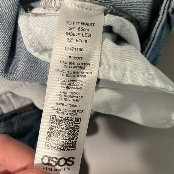 ASOS Farleigh Bow Detail High Rise Jeans Size 26 - Picture 5 of 6